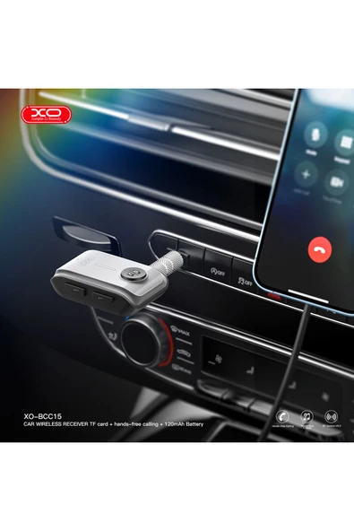 Xo Aux Araç Bluetooth Verici Bcc15,3.5mm Ses Çıkışı,tf Kart Desteği,kablosuz Müzik,120mah Pil - 2