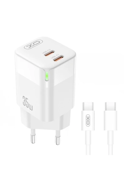 Xo Hızlı Şarj Adaptörü CE07|GaN|1 Type-C Kablo|35WMax|Akım Korumalı|Tablet,Notebook,Cep Telefonu,Konsol ürün görseli