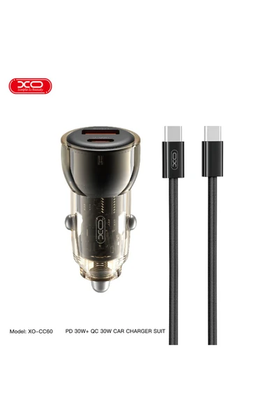 Xo CC60 Araç İçi Şarj Cihazı Type-C,60W Çift Hızlı Şarj,USB-A ve USB-C Portları,Aşırı Isınma Koruması - 4