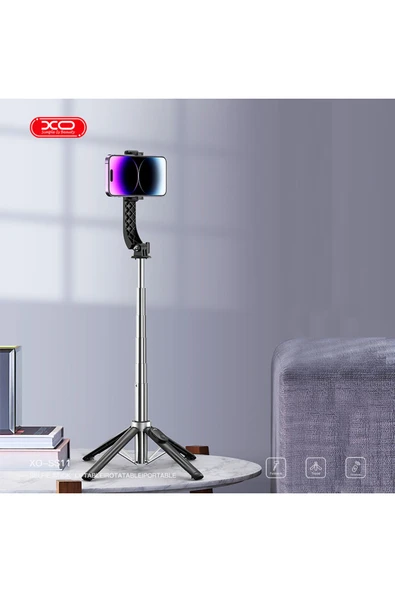 Xo SS11 Selfie Çubuğu&Tripod | 360° Dönebilen, Uzaktan Kumanda Kontrollü, Katlanabilir,Ayarlanabilir - 4