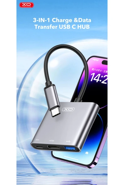 Xo Usb-c Dock Istasyonu,hub011,4k 30hz Hdmı,usb 3.0,100w Pd Şarj Desteği,5 Gbps Veri Aktarma - 5