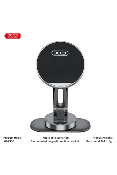 Xo 360° Dönebilen Araç İçi ve Masaüstü Telefon Tutucu C150,Neomidyum Mıknatıs,3M Yapışkanlı Sabitleme - 4