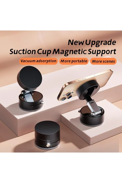 Coverzone Kablosuz Araç İçi Cep Telefonu Tutucu Araç içi Montaj Güçlü Vakumlu Manyetik Telefon Tutucu ZR943 - Resim 3