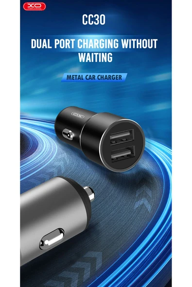 Xo CC30 Araç Şarj Cihazı 12W–Evrensel2xUSB-A Girişli Şarj Adaptörü,Aşırı Akım,Voltaj ve Isınma Koruması - Resim 4