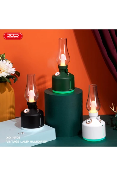 Xo Vintage Tasarımlı Hava Nemlendirici&Lamba HF06,260ml Su Tankı Kapasitesi,25-40ml/saat Sprey,1200mAh - 4