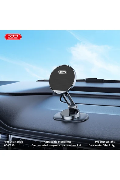 Xo 360° Dönebilen Araç İçi ve Masaüstü Telefon Tutucu C150,Neomidyum Mıknatıs,3M Yapışkanlı Sabitleme - 3