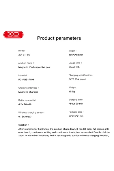 Xo Tablet Kalemi,stylus Kalemi St-05,ipad2018 Için Stylus Kalem, Avuç Içi Reddi,manyetik Kablosuz Şarj - 6