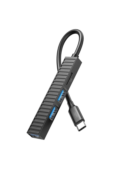 Xo Kablolu Çoğaltıcı Hub014b 3 Port Tf Kart Girişli 3.0 Type-c Hub