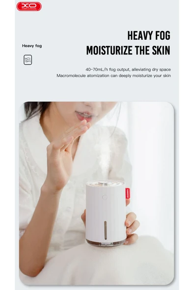 Xo Mini Hava Nemlendirici Ve Aroma Difüzörü Hf02,ultra Sessiz 280ml Su Haznesi, Led Ortam Aydınlatması - 3