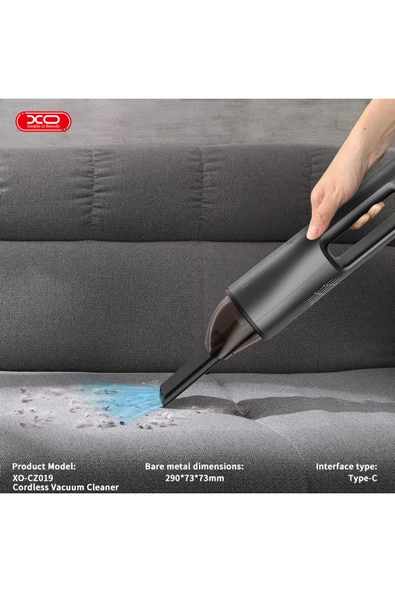 Xo Kablosuz Taşınabilir Elektrikli Süpürge|Hepa Filtre|80W|5000mAh|120ml Toz Haznesi|Düşük Gürültü<80dB - 2