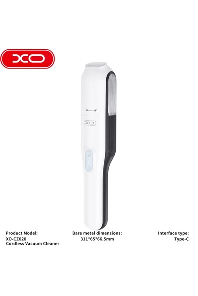 Xo Kablosuz Taşınabilir Araç ve Ev Süpürgesi|65W Güç|56.400 RPM|5000mAh Batarya|Yıkanabilir HEPA Filtre - 4