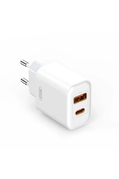 Xo CE12 Çoklu Hızlı Şarj Adaptörü,2 Cihaza Kadar Şarj,1 Type-C 1 Usb-A,20W Max Power,Akım Korumalı