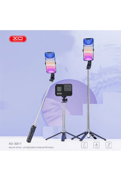 Xo SS11 Selfie Çubuğu&Tripod | 360° Dönebilen, Uzaktan Kumanda Kontrollü, Katlanabilir,Ayarlanabilir - 3