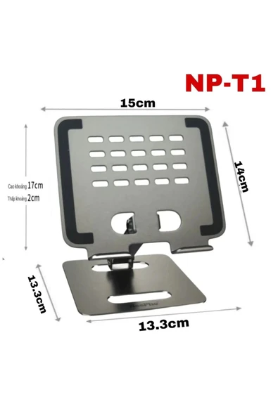 Coverzone iPad Uyumlu Açısı Ayarlanabilir Tablet Stant Sağlam Tabanlı, Katlanabilir Taşınabilir Tutucu NP-T1 - 2