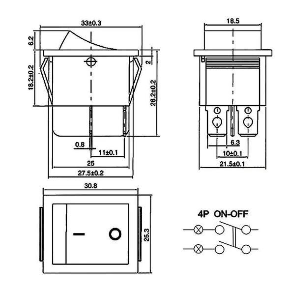 16A 250V On / Off Anahtar  Latch 4 Pin Buton Yüksek Akım Kcd4 Led Işıklı Switch Panel Tip Montaj Kutu Güç Kontrol Makine Motor Araba - 8