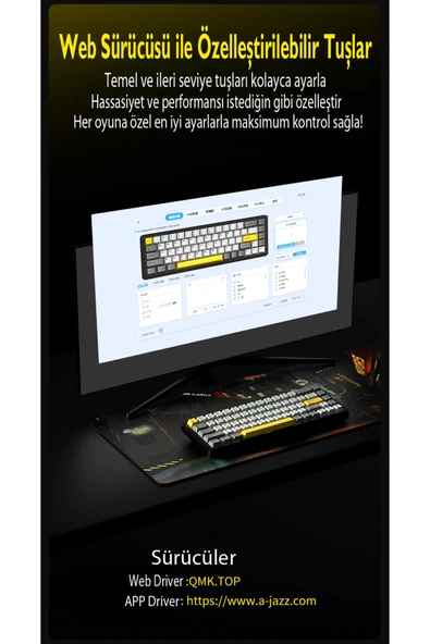 Coverzone Ajazz AK680 Max %68 Manyetik Switch, 3000mAh Batarya 8K Polling Rate Kablosuz RGB Klavye - 7