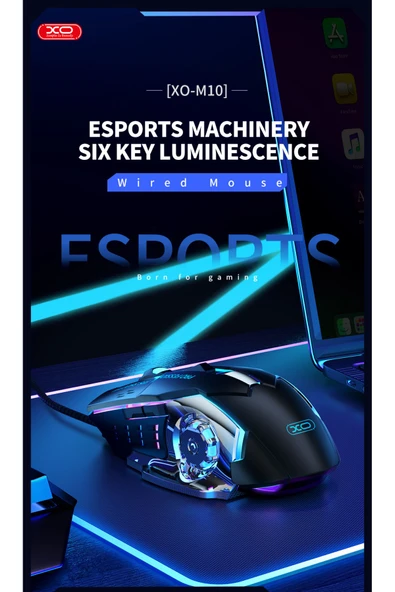 Xo Rgb Işıklı Hassas Dpi Ayarlı Mekanik Hisli Hasır Kablolu Profesyonel Gamer Oyuncu Mouse - 3
