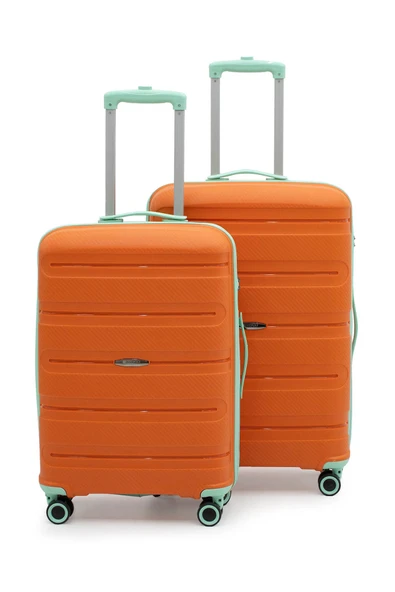 Artemis Polipropilen&Kırılmaz 2'li Valiz Seti Büyük&Orta - Turuncu