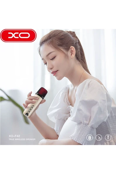 Xo F42 Kablosuz Bluetooth Hoparlör ve Karaoke Mikrofon – 10W Güç, RGB Işıklı, TF Kart & USB Destekli - 2