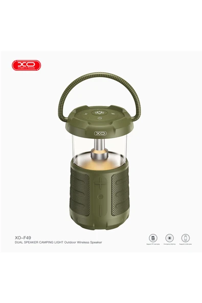 Xo F49 Outdoor Kablosuz Bluetooth Hoparlör | Kamp Işığı | 3600 mAh | Çift Hoparlör |  BT V5.3