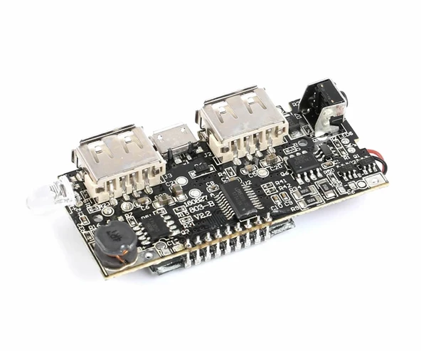 Powerbank Devresi Lcd Ekranlı 5V 1A Dual Usb Çıkış  Micro Usb Giriş Lityum Lion 18650 Pil Şarj Mobil Taşınabilir Güç Kaynağı Batarya Telefon - Resim 4