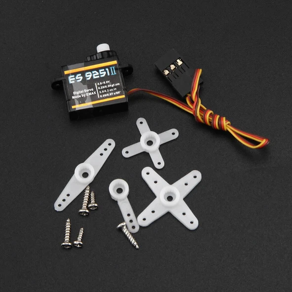 EMAX ES9251 II 4gr Dijital Servo Motor  Mini Plastik Dişli 0.25kgcm Tork RC Uçak Drone Robot Kol Araba Bot Uçuş Yön Kontrol - Resim 4