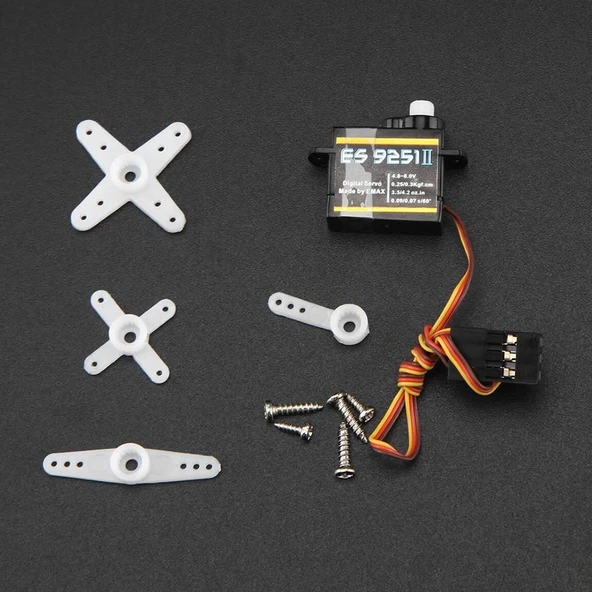 EMAX ES9251 II 4gr Dijital Servo Motor  Mini Plastik Dişli 0.25kgcm Tork RC Uçak Drone Robot Kol Araba Bot Uçuş Yön Kontrol - Resim 3