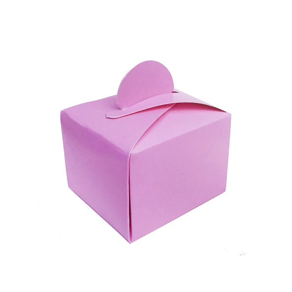 Karton Lokumluk Düz Renk (25 Adet)  Pembe