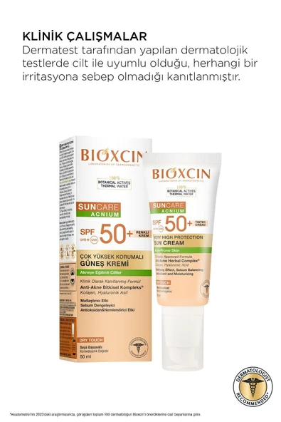 Bioxcin Sun Care Akneye Eğilimli Ciltler Için Renkli Güneş Kremi 50 Spf - Tinted, Akne, Dry Touch, Mat - 4
