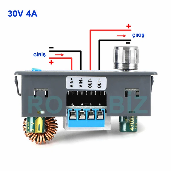 ZK-4KX Voltaj Akım Ayarlı Güç Kaynağı Voltmetre ve Ampermetre Göstergeli  5-30V 4A Voltaj Düşürücü Besleme Panel Tip Kutulu Step-Down Test Elektronik Devre - Resim 8