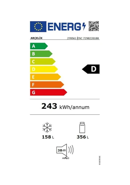 Arçelik 270561 ESC 514 LT No-Frost Kombi Tipi Buzdolabı - 5