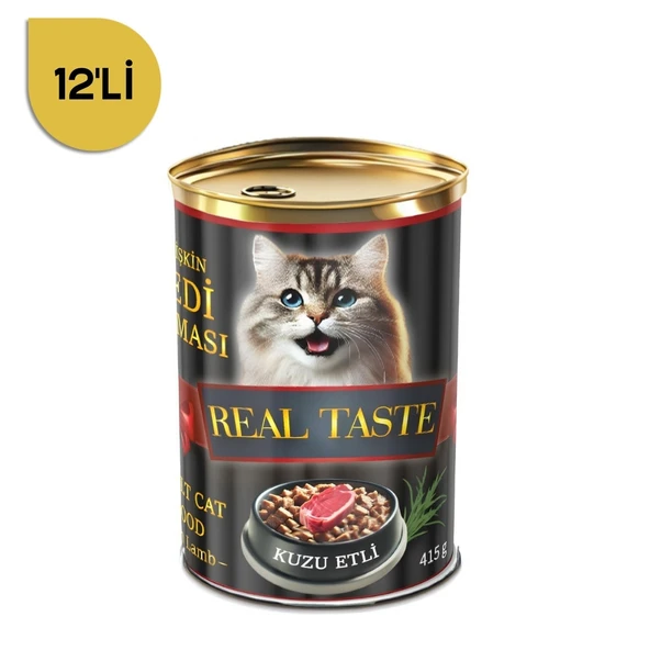 Real Taste Kuzu Etli Yetişkin Kedi Konservesi 415 Gr x 12 Adet