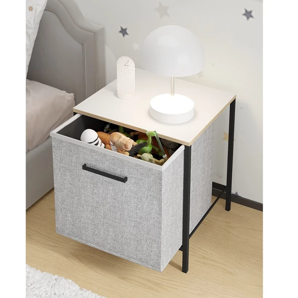 Çocuk Dolap 1 Çekmeceli Komodin Sehpa Gri 1597 - 3