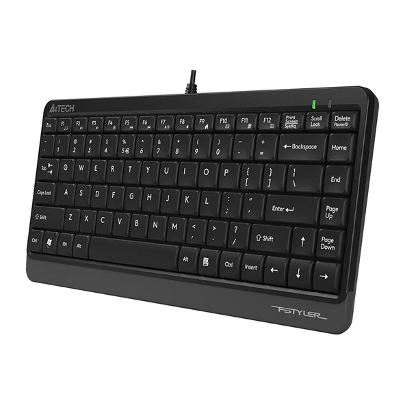 A4 Tech FK11 Q Klavye Usb, Kablolu, MM Mini Gri Siyah - 7