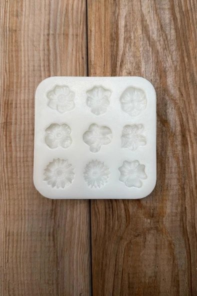 Çiçek Süsleme Set 1 Dokuzlu Silikon Mum Kalıbı - Resim 5