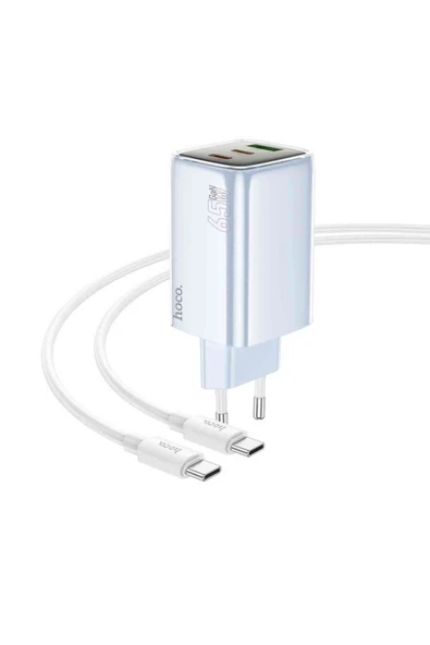 Hoco N49 Glorious 2 Adet Type-C 65W ve USB QC 3.0 Çıkışlı PD 65W Hızlı Şarj Cihazı - Resim 3