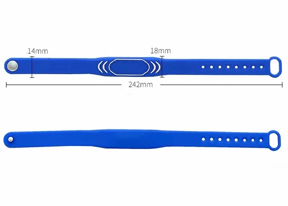 125Khz Rfid Manyetik Bileklik Mavi  Su Geçirmez Silikon Proximity Göstergeç 125 Khz Kapı Geçiş Personel Takip Depo Havuz EM4100 - 8