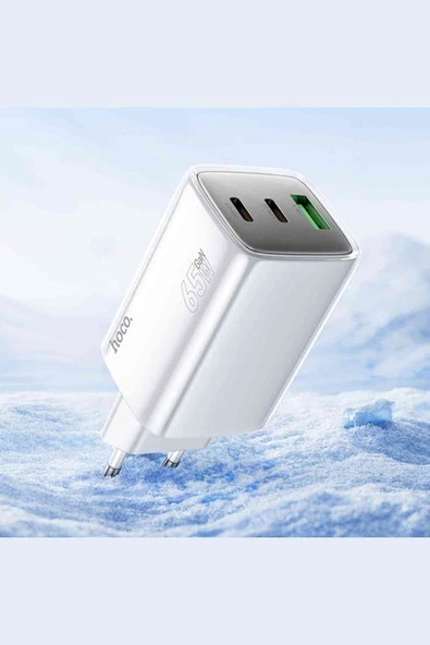 Hoco N49 Glorious 2 Adet Type-C 65W ve USB QC 3.0 Çıkışlı PD 65W Hızlı Şarj Cihazı - Resim 12