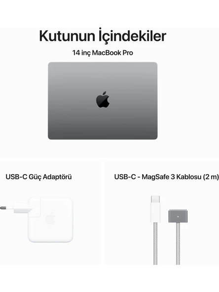 Apple MacBook Pro M3 8GB 512GB SSD macOS 14" Taşınabilir Bilgisayar Uzay Grisi MTL73TU/A - 3