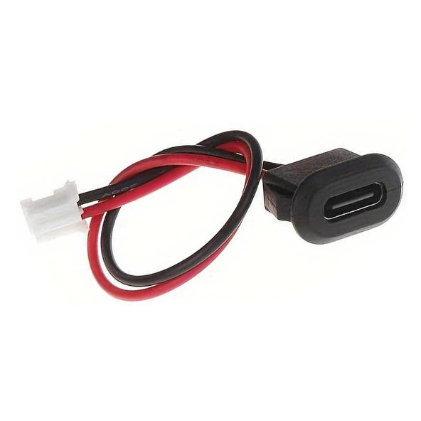 Type C Panel Montaj Dişi Soket 2 Pin 10cm Kablolu Siyah  Uzatma Konnektör Araba Kamera Oyuncak Telefon Şarj Mp3 Tablet - Resim 7