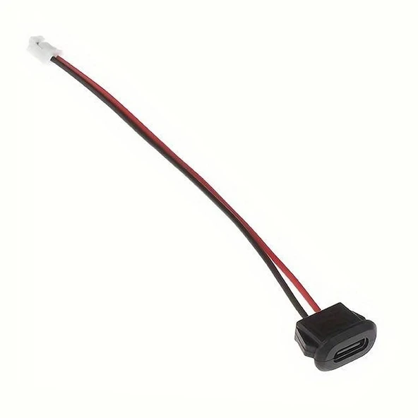 Type C Panel Montaj Dişi Soket 2 Pin 10cm Kablolu Siyah  Uzatma Konnektör Araba Kamera Oyuncak Telefon Şarj Mp3 Tablet - Resim 6