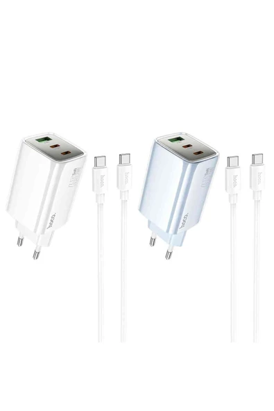 Hoco N49 Glorious 2 Adet Type-C 65W ve USB QC 3.0 Çıkışlı PD 65W Hızlı Şarj Cihazı - Resim 6