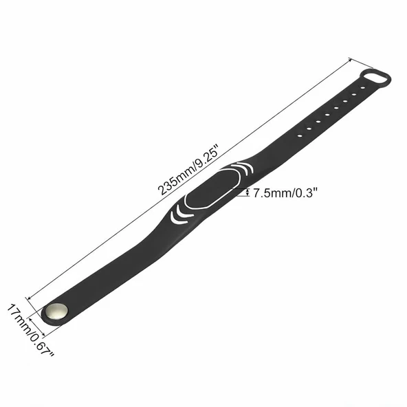 125Khz Rfid Manyetik Bileklik Siyah  Su Geçirmez Silikon Proximity Göstergeç 125 Khz Kapı Geçiş Personel Takip Depo Havuz EM4100 - 8