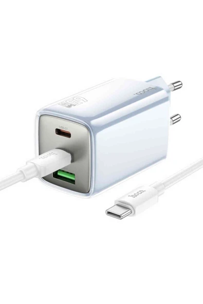 Hoco N49 Glorious 2 Adet Type-C 65W ve USB QC 3.0 Çıkışlı PD 65W Hızlı Şarj Cihazı