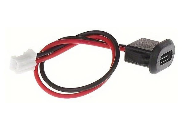 Type C Panel Montaj Dişi Soket 2 Pin 10cm Kablolu Siyah  Uzatma Konnektör Araba Kamera Oyuncak Telefon Şarj Mp3 Tablet - Resim 3