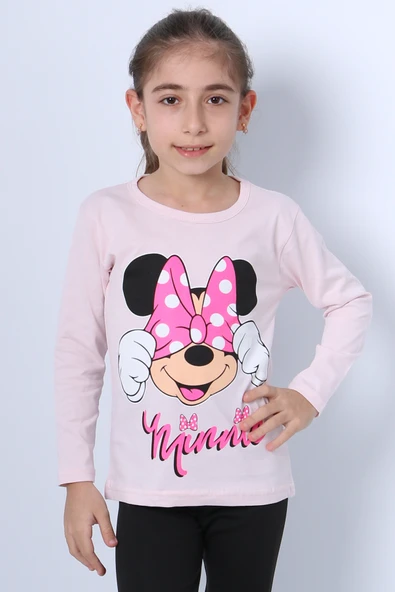 KIZ ÇOCUK UZUN KOLLU TSHİRT 4 MEVSİM BASKILI BİSİKLET YAKA C43 - Resim 11