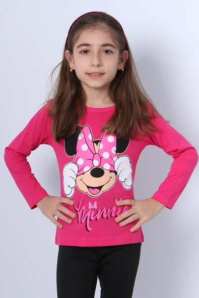 KIZ ÇOCUK UZUN KOLLU TSHİRT 4 MEVSİM BASKILI BİSİKLET YAKA C43 ürün görseli