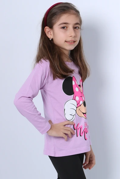 KIZ ÇOCUK UZUN KOLLU TSHİRT 4 MEVSİM BASKILI BİSİKLET YAKA C43 - Resim 7