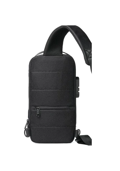 Pasifix 9530 Usb Sarj Portlu Ve Kilitli Omuz ve Göğüs Çantası Siyah - 3