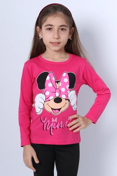 KIZ ÇOCUK UZUN KOLLU TSHİRT 4 MEVSİM BASKILI BİSİKLET YAKA C43 - Resim 3